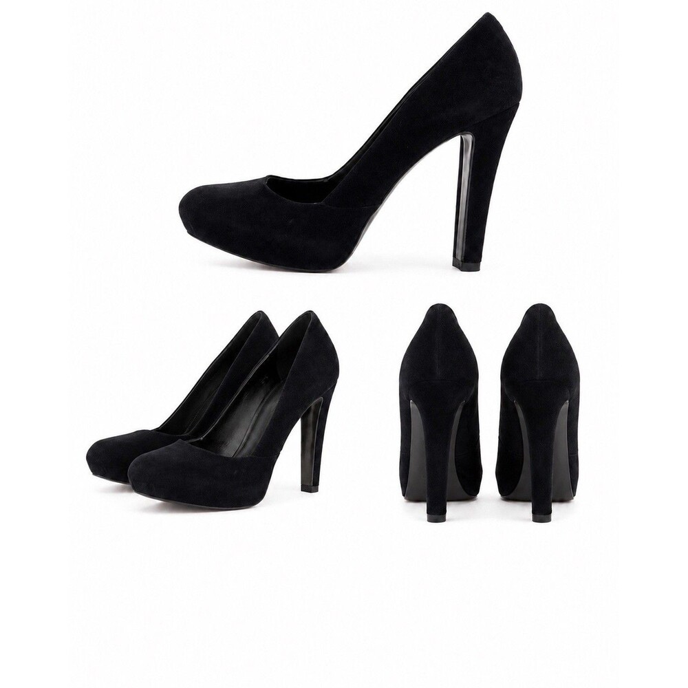 Givenchy BLACK LEATHER SUEDE HIGH HEEL POINTED CLASSIC PUMP SHOES Sz 36.5 GUC